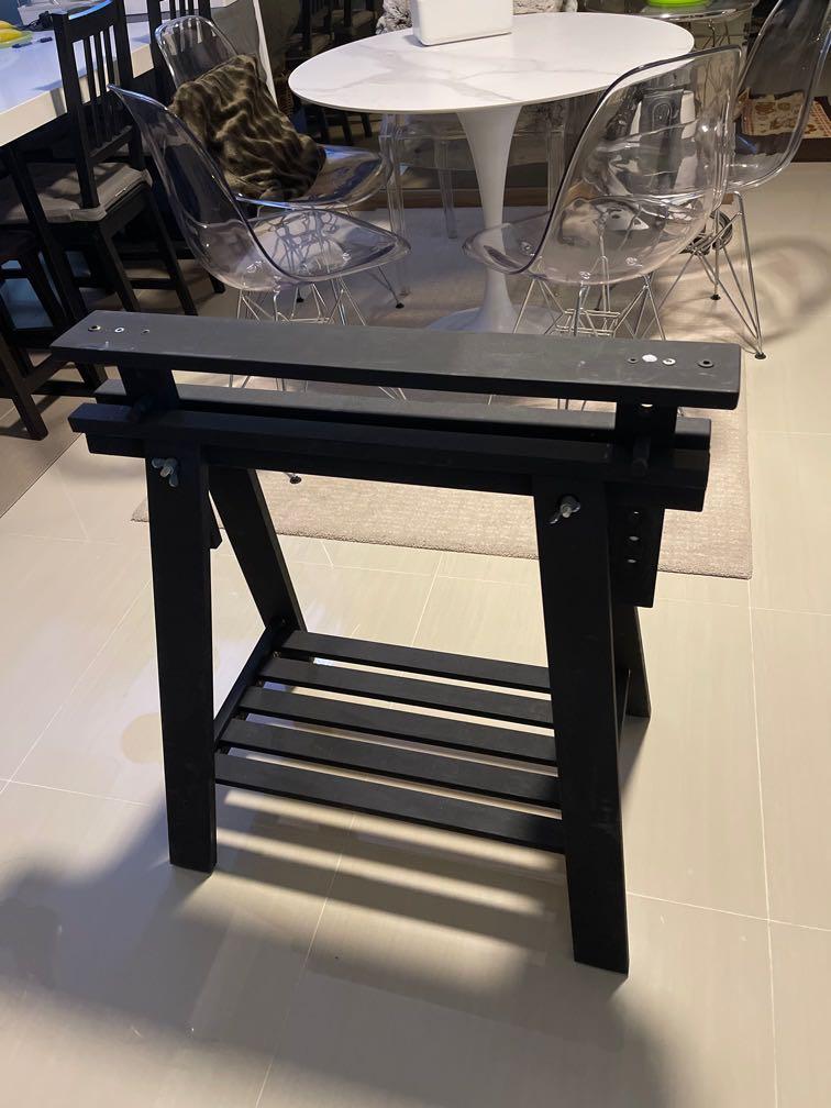IKEA Desk with Wooden Legs, Furniture & Home Living, Furniture, Tables & Sets on Carousell