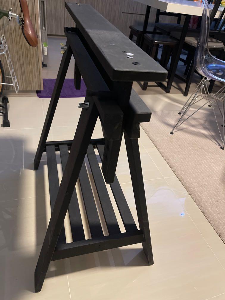 IKEA Desk with Wooden Legs, Furniture & Home Living, Furniture, Tables & Sets on Carousell