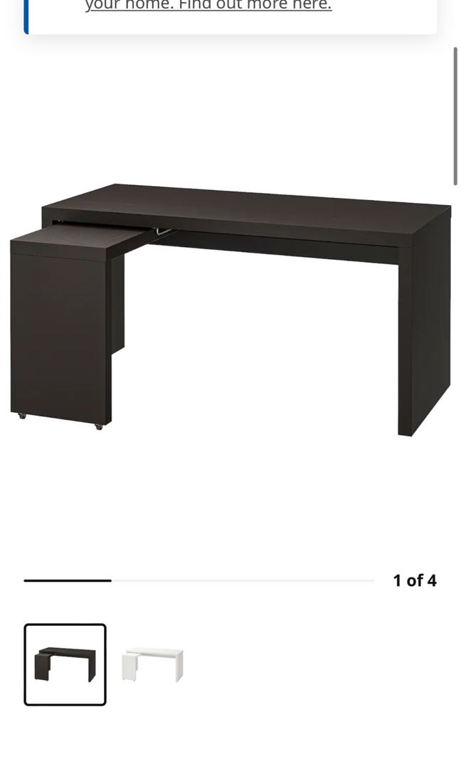 IKEA MALM study desk , Furniture & Home Living, Furniture, Tables