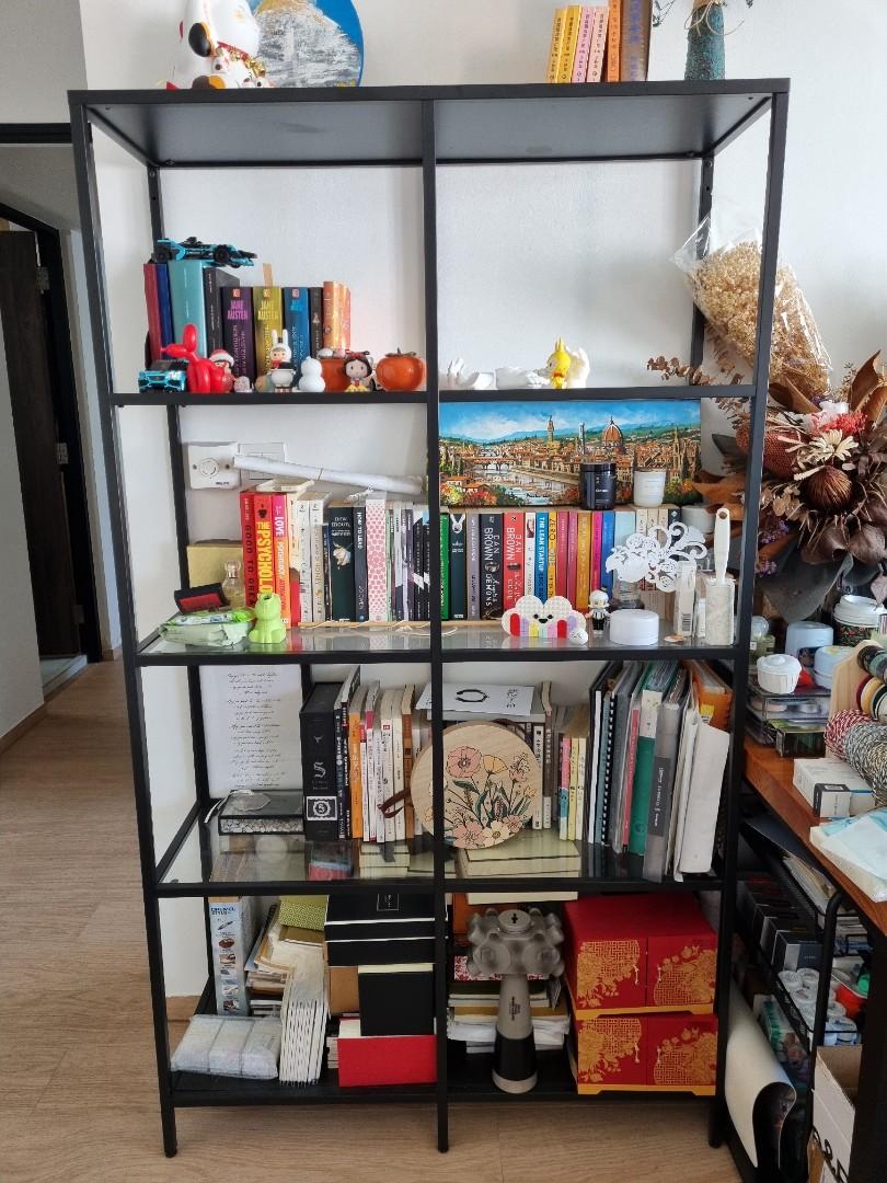 IKEA VITTSJO shelving unit / bookshelf /Black shelf / glass shelf