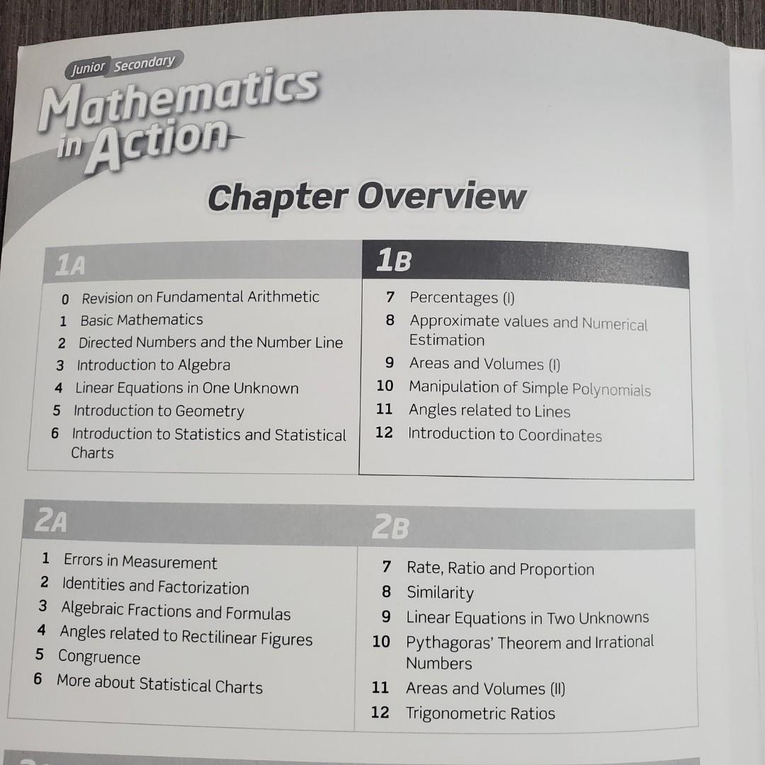 Junior Secondary Mathematics In Action Book 1a 1b 2020 Ed 興趣及遊戲 書本 Junior Secondary Mathematics In Action Book 1a 1b 2020 Ed 興趣及遊戲 書本