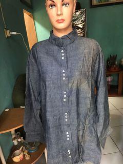 Kemeja tunik warna denim