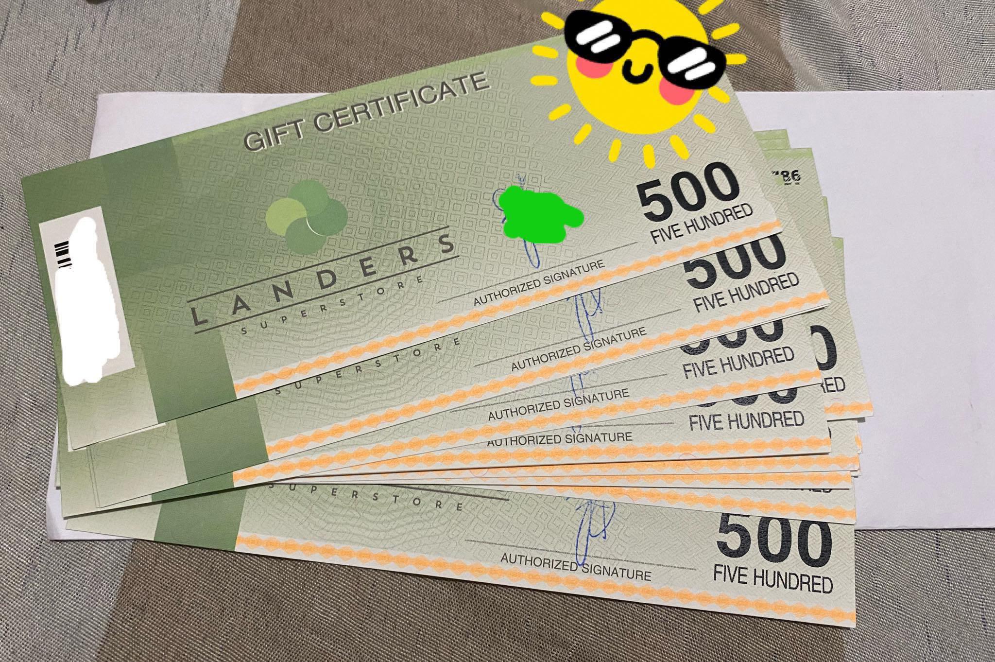 Landers Superstore Gift Certificate Tickets Vouchers Vouchers on