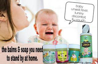 Lemon soap,Fever balm,garlic balm