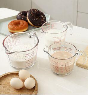 Glass Measuring Cup with Lid, 350ml/500ml Clear Liquid Measuring Cups with  Measurement Scales and Spout for Kitchen Kitchen Baking/790 (Size : 350ml)