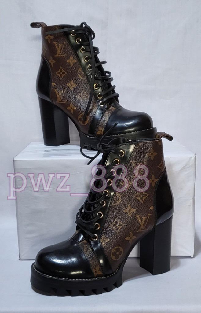 Louis Vuitton Monogram Star Trail Heel Boots, Size 40 with Box