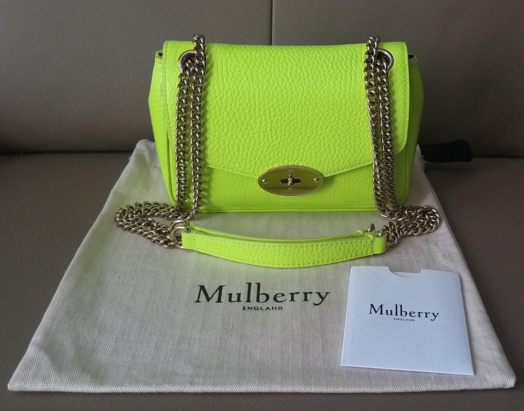 REDUCED Mulberry Darley Mini Shoulder Crossbody Bag Neon YellowGreen