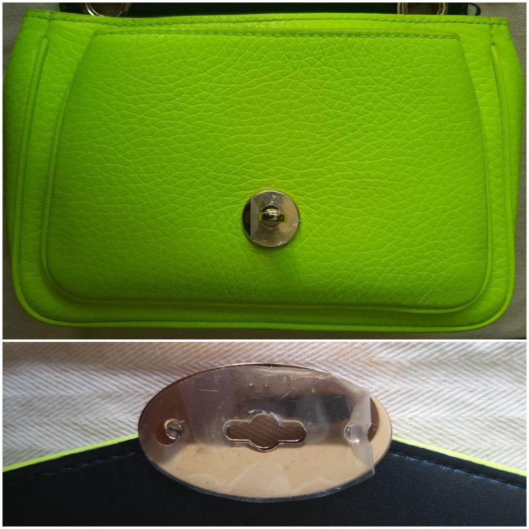 REDUCED Mulberry Darley Mini Shoulder Crossbody Bag Neon YellowGreen