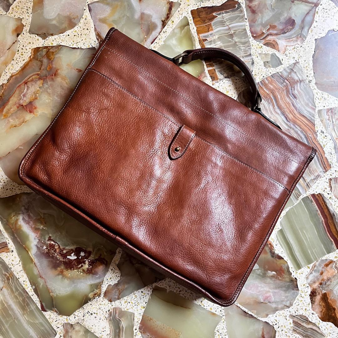 Mulberry Elkington Natural Leather Briefcase, Men's Fashion, Bags