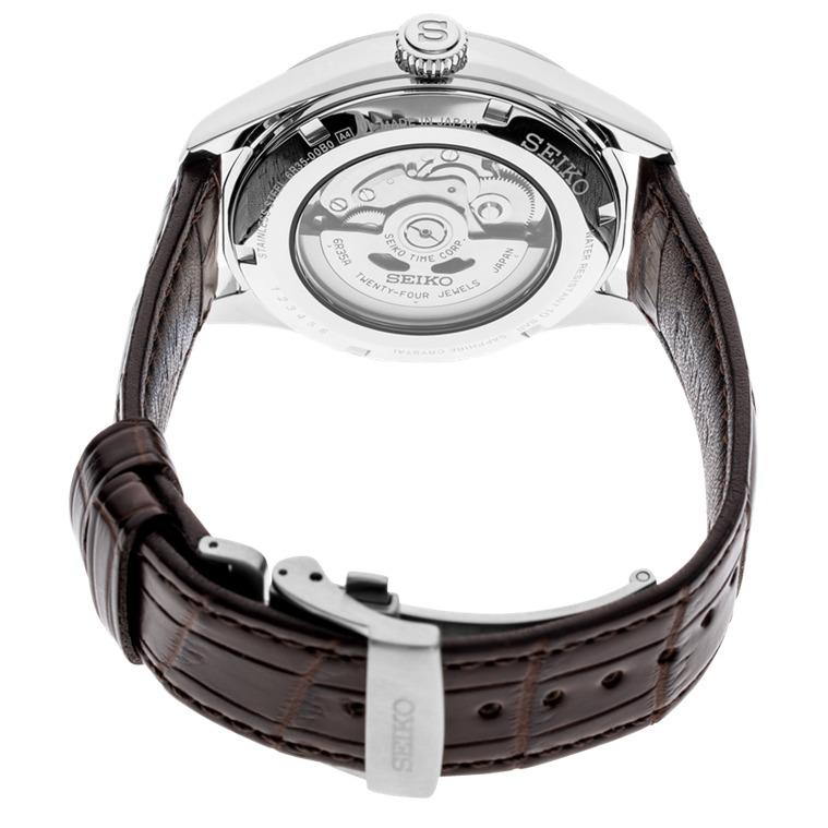 LOWEST PRICE INSTOCK Seiko SPB095J1 SARX061 Presage Porcelain Automatic Japan Made Brown Crocodile Strap Men Watch SPB095 SPB095J SPB095J1
