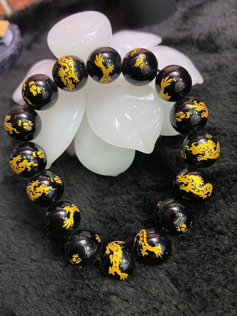 Gold onyx sale bracelet