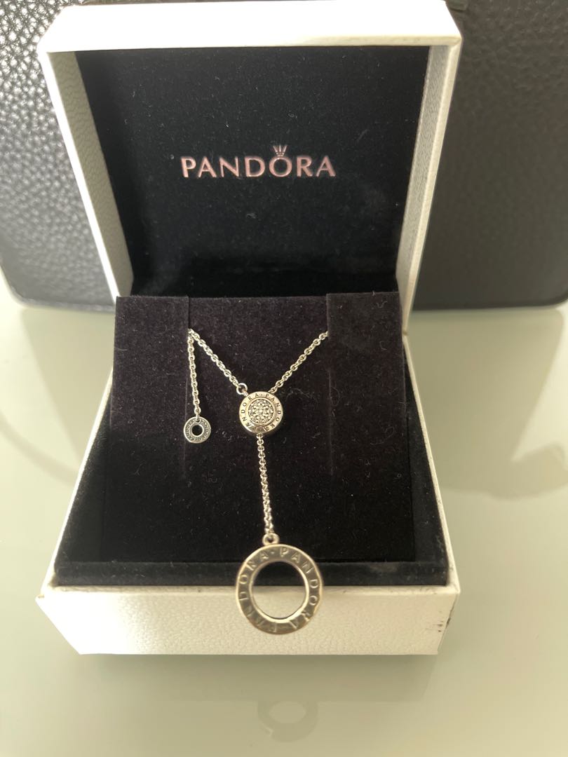 Pandora signature necklace clear cz online