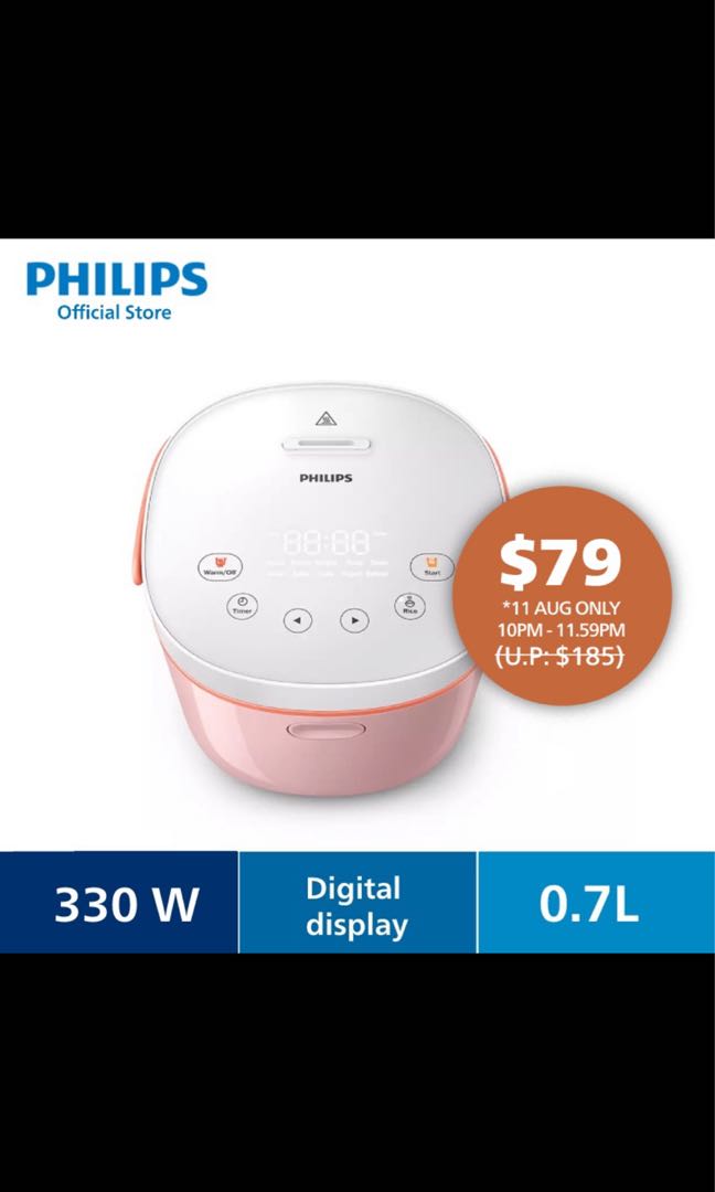 Philips Viva Collection Mini Rice Cooker HD3070/52, TV & Home