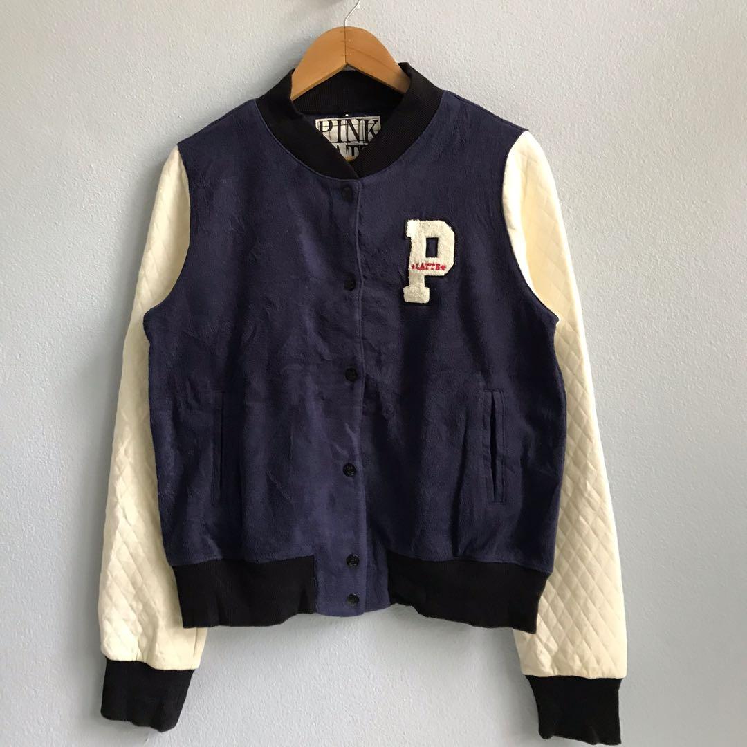 Pink Latte Varsity Bomber Jacket