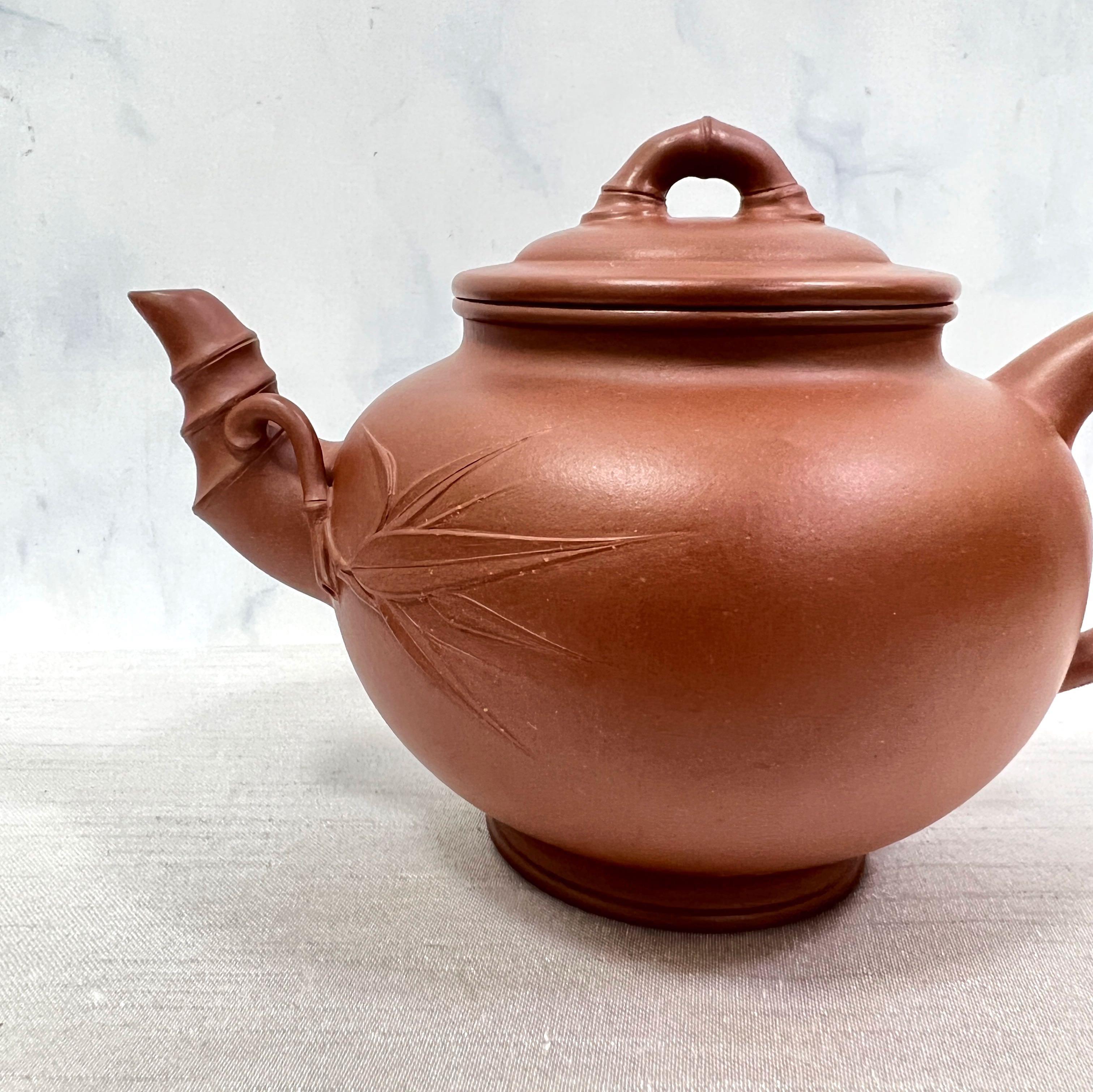 Premium Grade Pan Ju Fang Purple Clay Bamboo Theme Teapot 潘菊芳