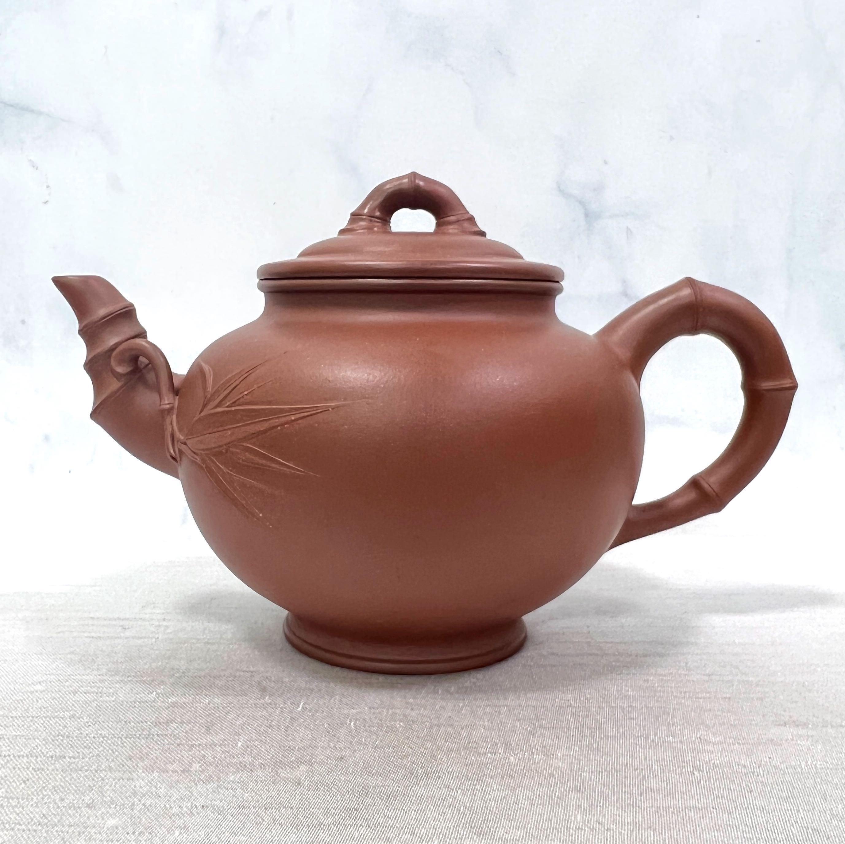 Premium Grade Pan Ju Fang Purple Clay Bamboo Theme Teapot 潘菊芳