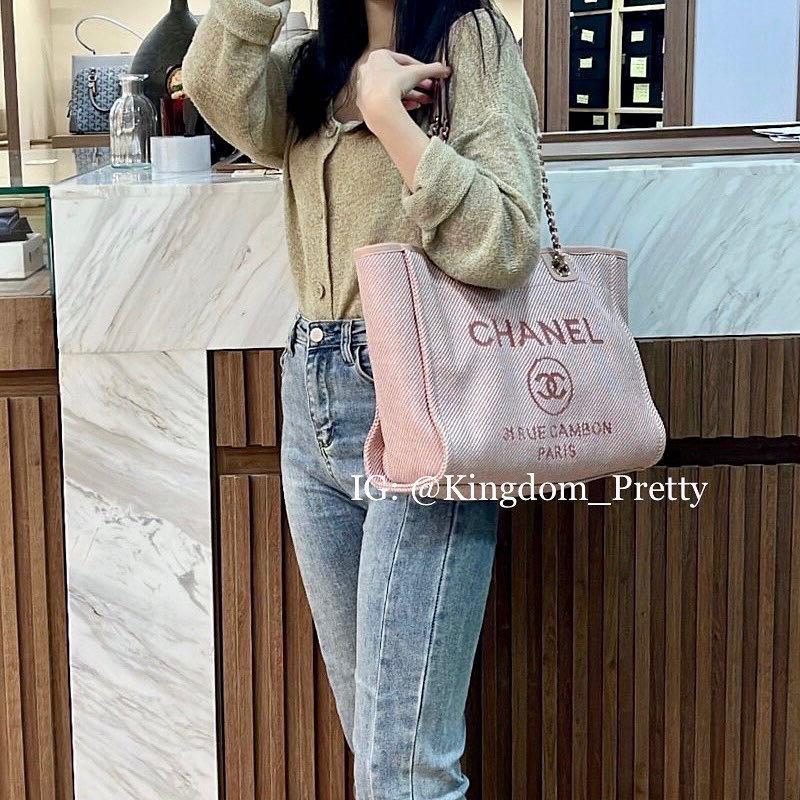 Deauville chain tote Chanel Pink in Denim - Jeans - 16915121