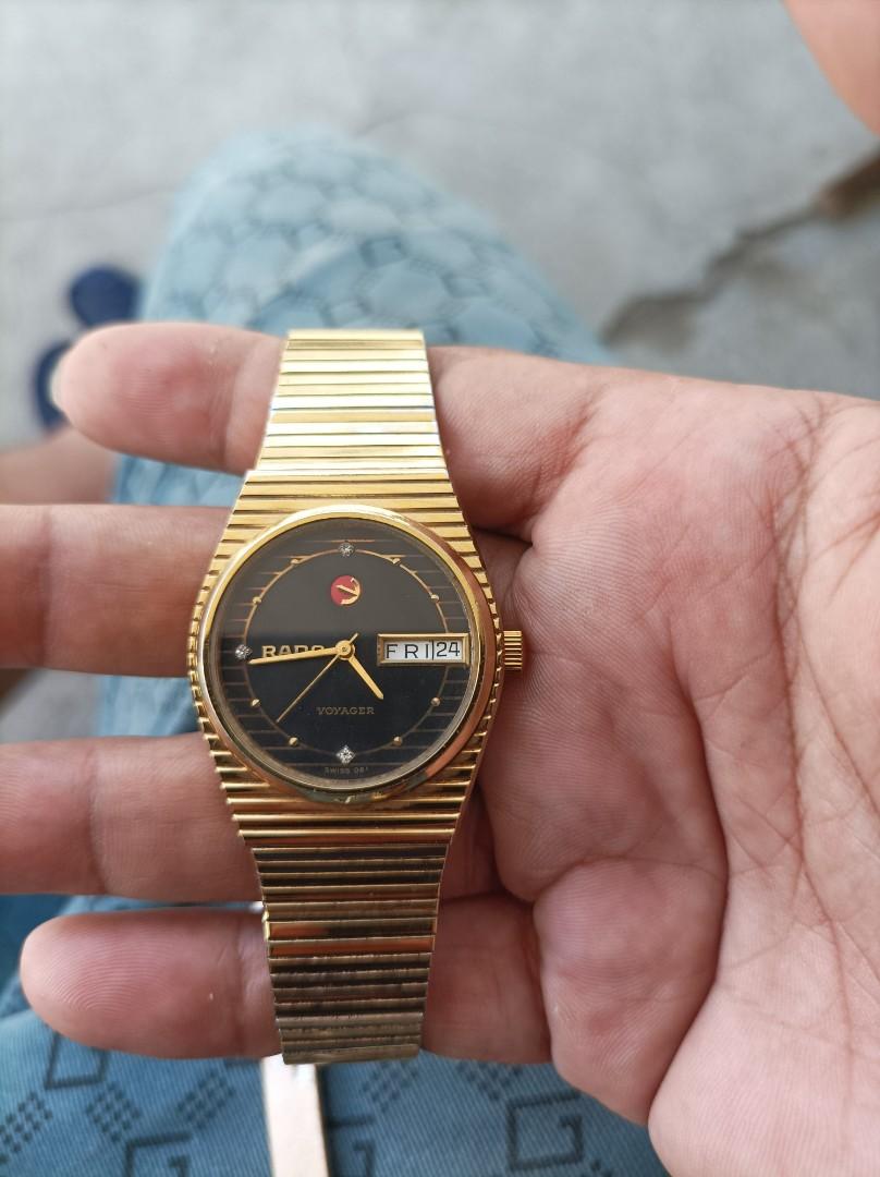 Rado voyager cheap gold plated