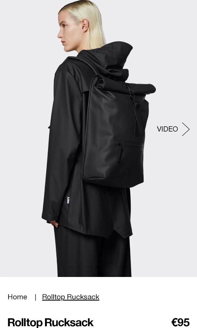 Rains rolltop rucksack black outlet