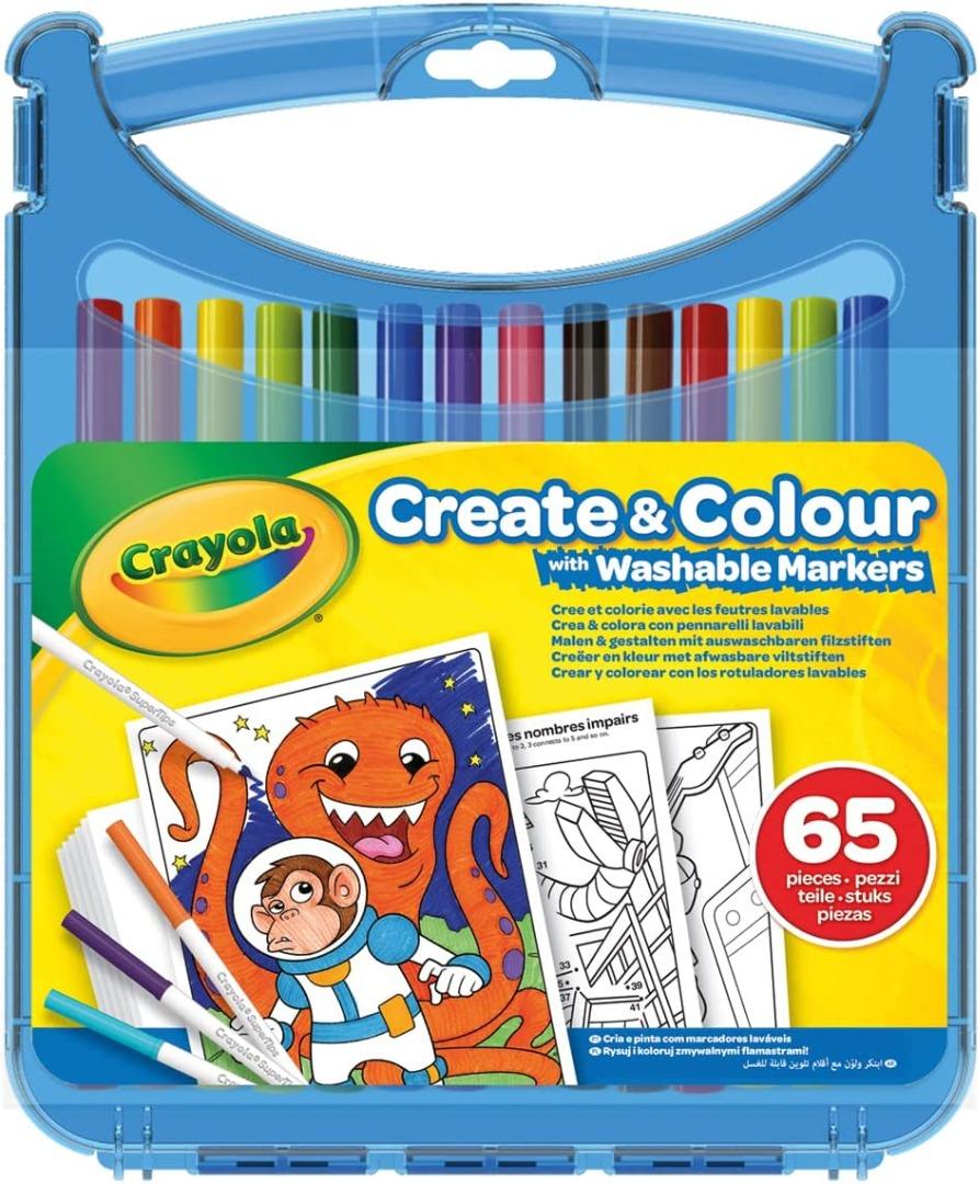 {READY STOCK} Crayola Super Tips Coloring Art Case with Coloring Pages ...
