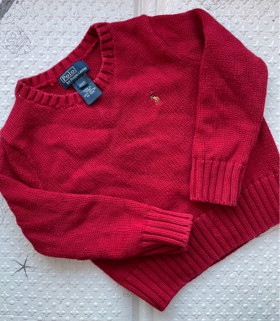Red discount sweater 2t