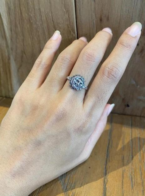 Silver Ring Sun Moon Patra Design 925 Sterling Silver Bali