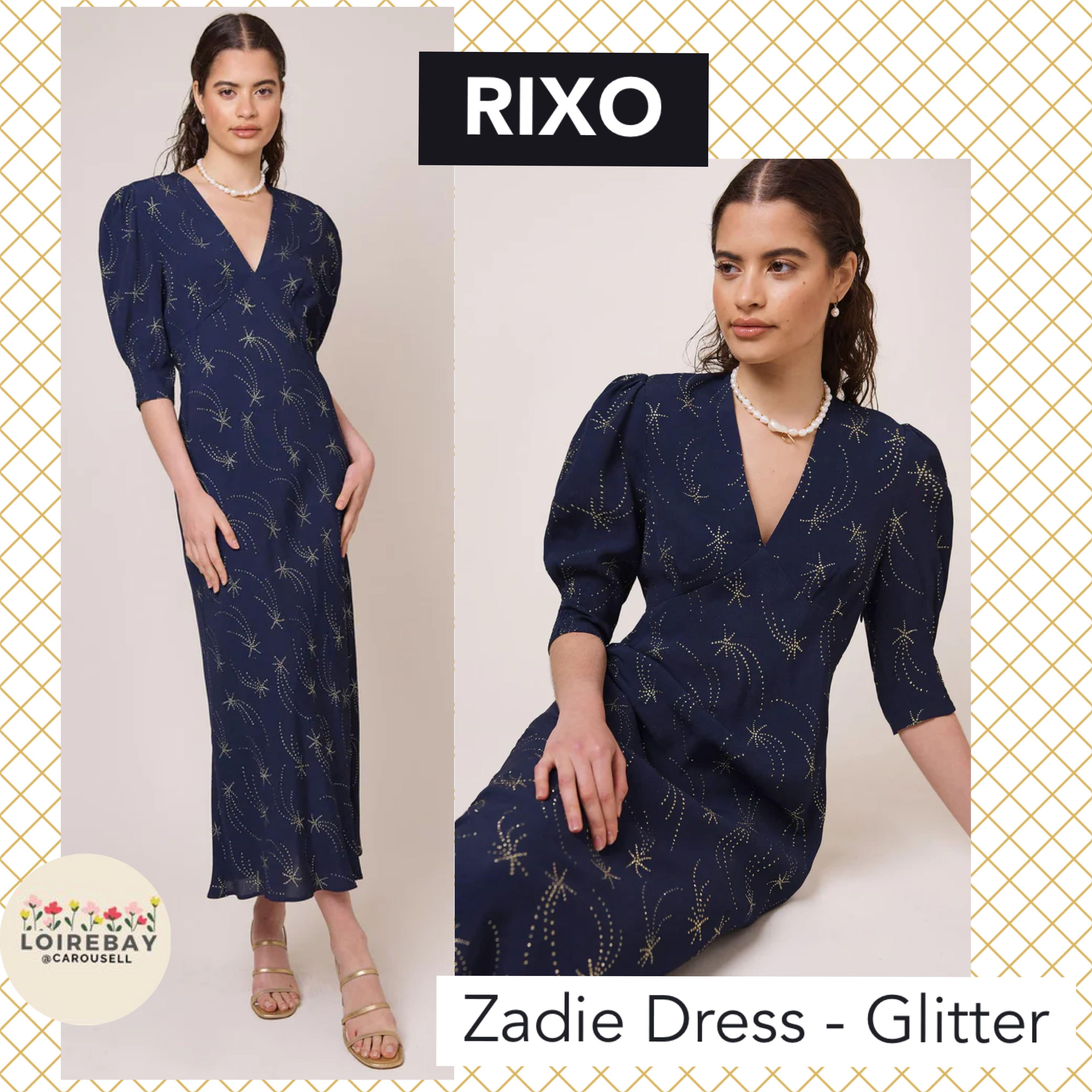 Size S RIXO Zadie Blue Glitter Star Midnight Midi Maxi Dress Women s Fashion Dresses Sets Dresses on Carousell