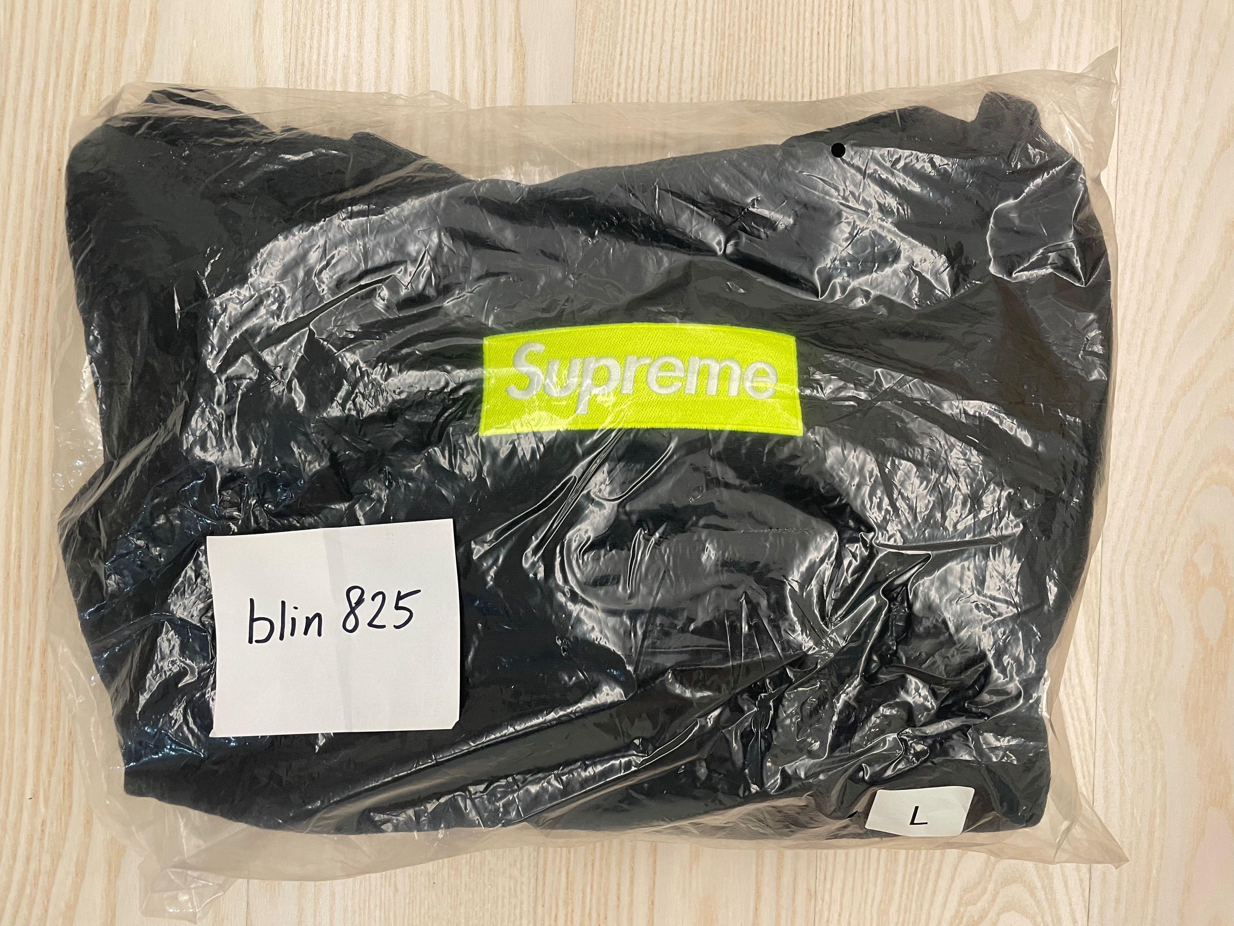 Supreme Box Logo Hooded Sweatshirt Hoodie Black Lime FW17 Size L Carousell