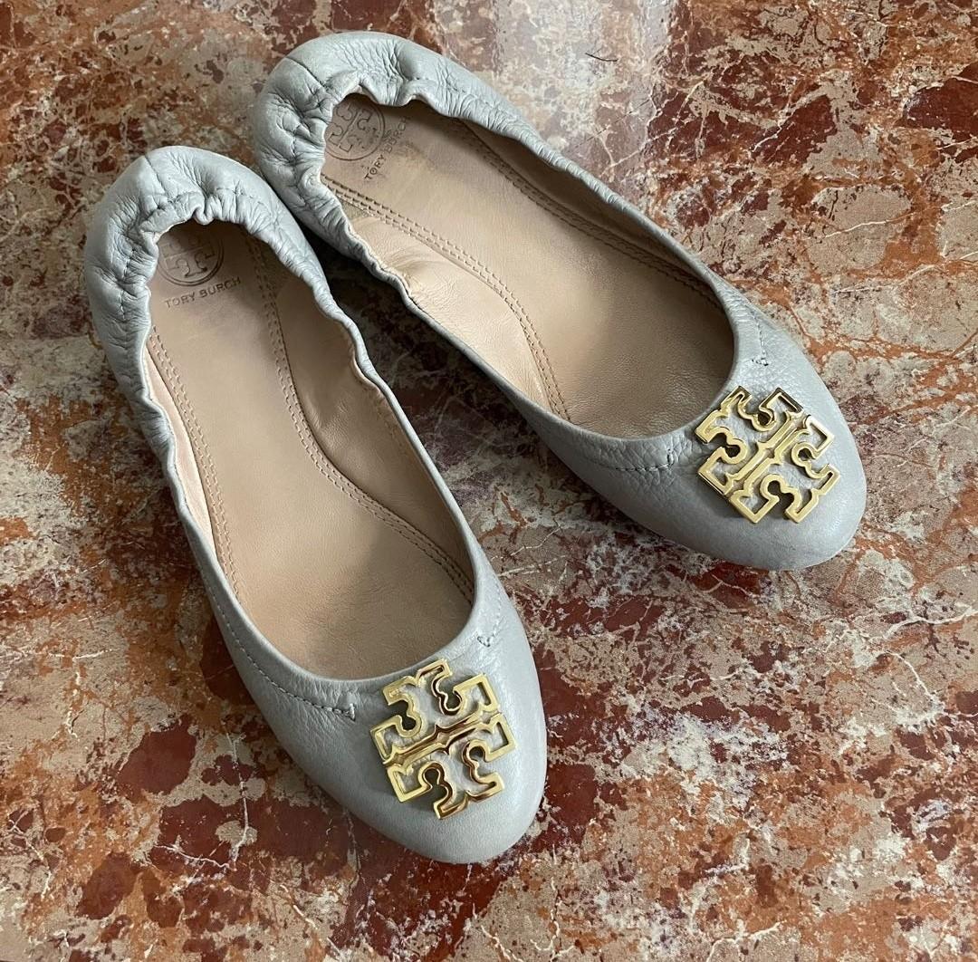 Tory burch Pewter Grey flats shoes US , Women's Fashion, Footwear, Flats  & Sandals on Carousell