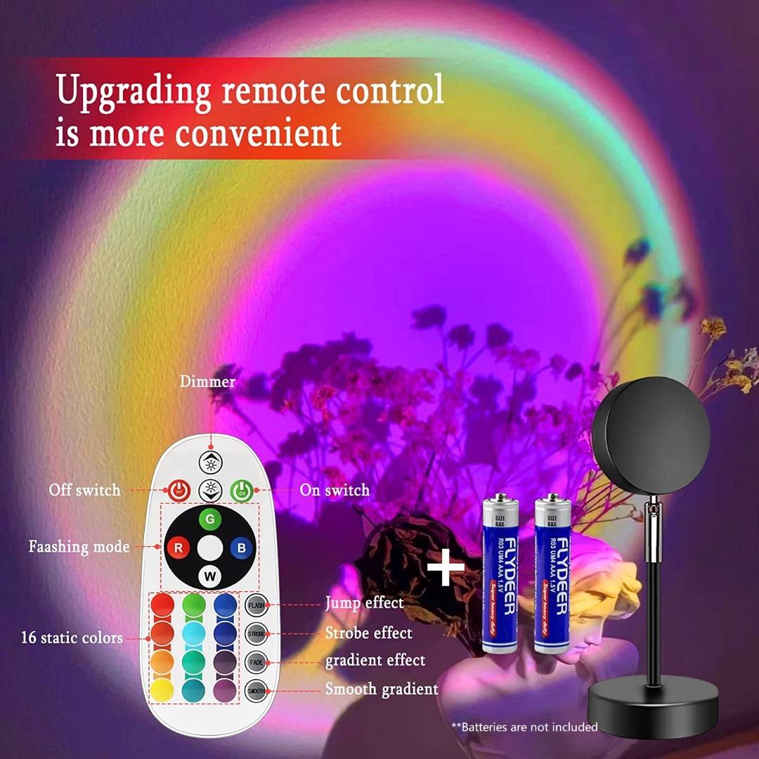 USB 鋁製LED 日落燈RGB 16 色連新型遙控器用於實時視頻或拍照夜燈USB