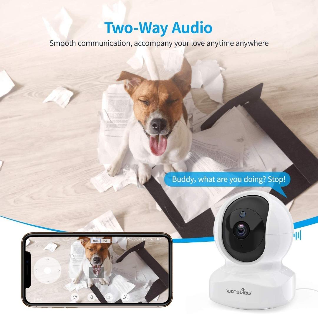 Wansview Wireless 1080P Resolution Security Camera, WiFi Home Surveillance  IP Camera for Baby/Elder/Pet/Nanny Monitor, Pan/Tilt, Two-Way Audio & Night