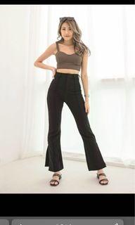 'Where R Ur Pants From' Panel Pants In Black