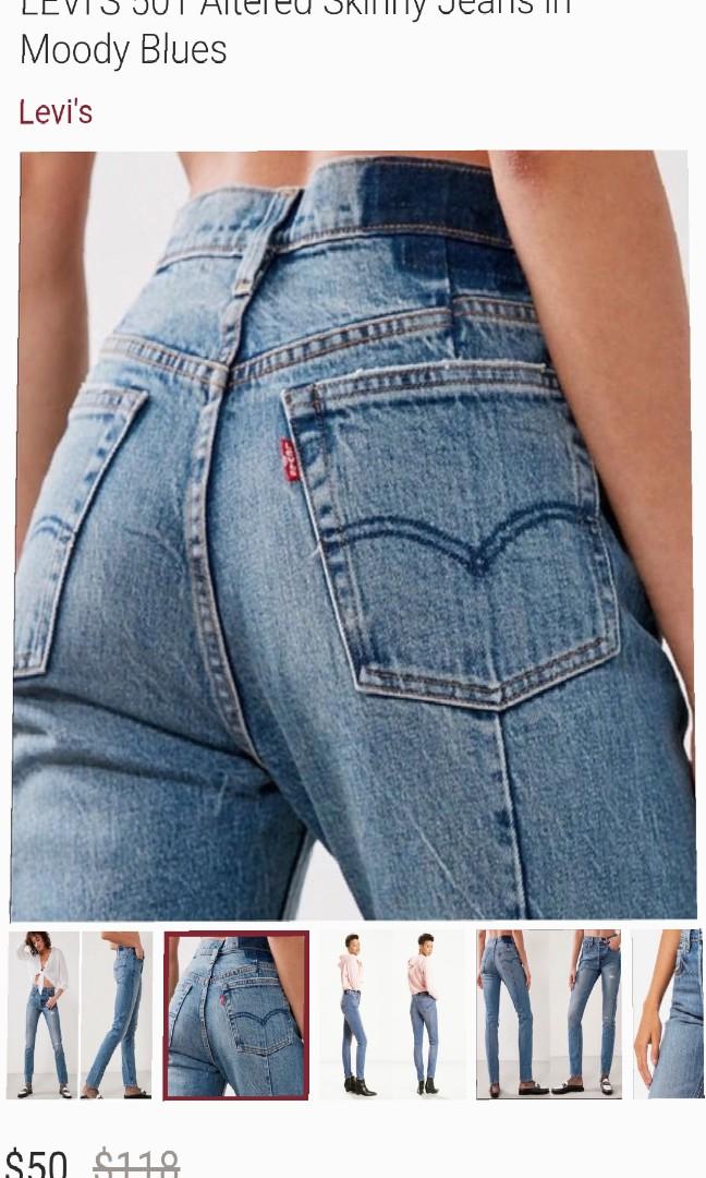 Women's Levi's 501 Skinny Altered Jeans in moody blues, Women's Fashion,  Bottoms, Jeans on Carousell