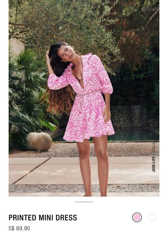 Zara printed mini dress online