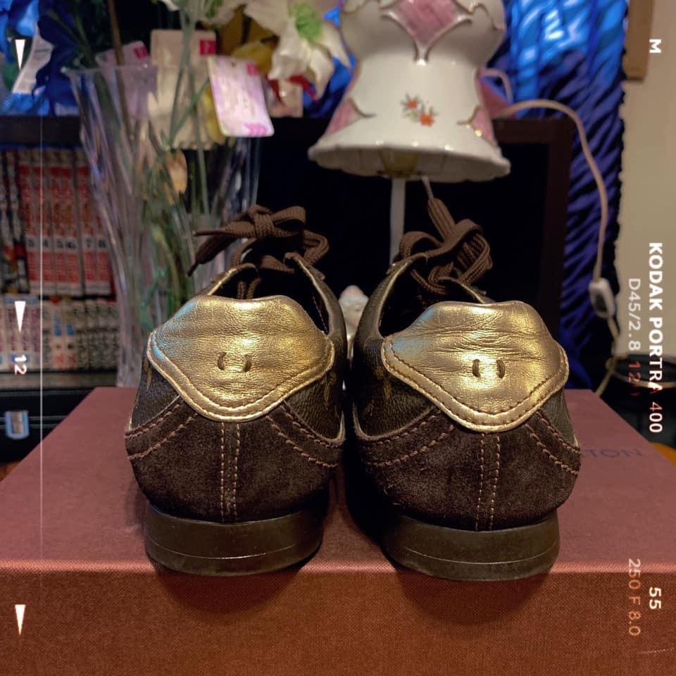 Louis Vuitton Womens 36 Brown Patent Monogram Globe Trotter Sneaker 1117lv3