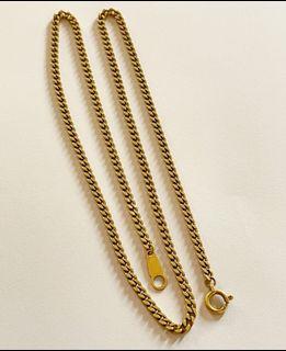 18 karat curb chain necklace 16 inches