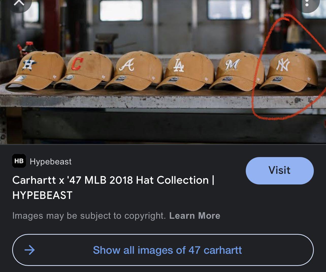 ’47 X Carhartt New York Yankees Baseball Hat