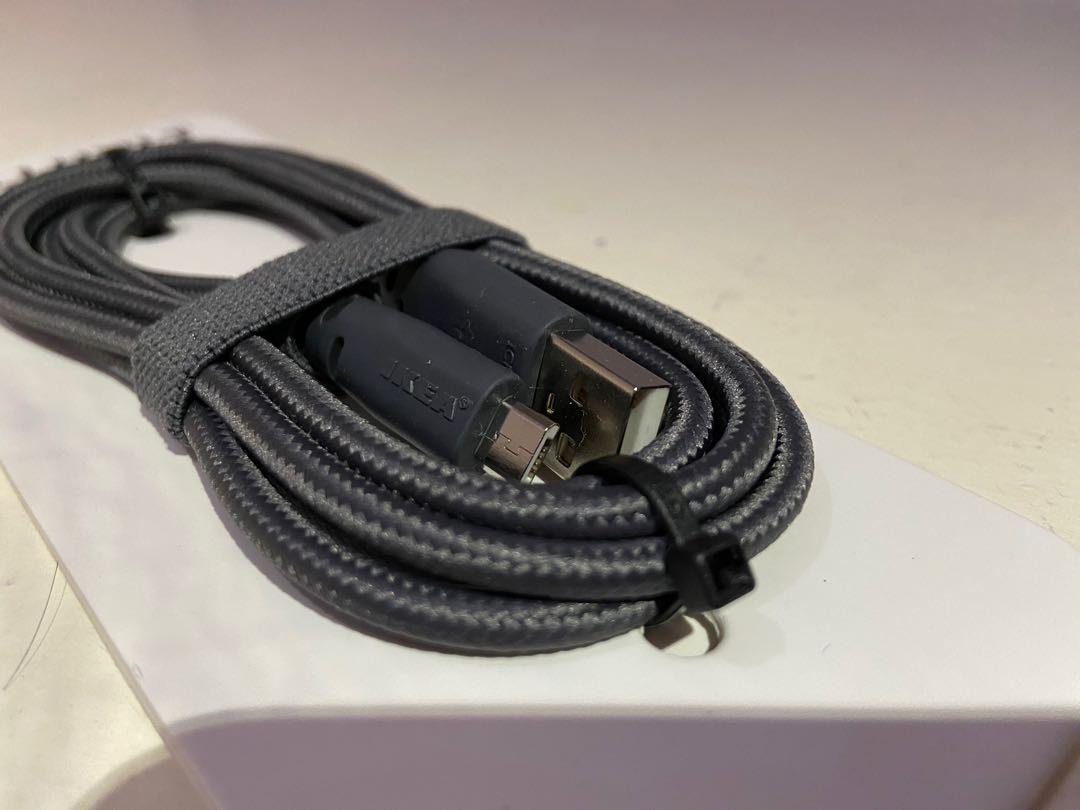 LILLHULT USB-A to USB-C, dark grey, 1.5 m (4'11) - IKEA