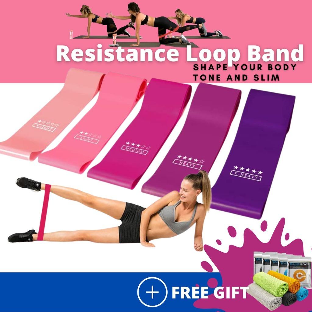 5pc Resistance Loop Bands for Full Body Workout Tone and slim Legs and Butt Yoga Aerobic Pilates bands SZC1574 Sports Equipment Exercise Fitness Exercise Mats on Carousell