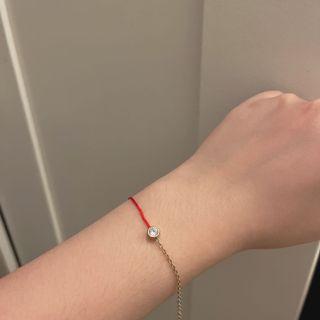 紅繩 單鑽 鈦鋼 保色 手鍊