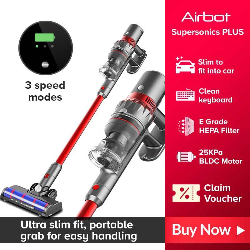 (Cheapest) Airbot Supersonic PLUS 25,000 PA Cordless Vaccum Cleaner