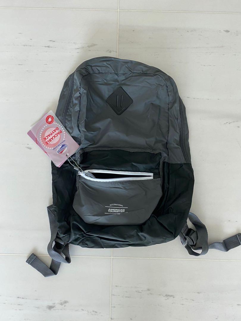 AMERICAN TOURISTER Packable Daypack Foldable Backpack Bag in Black