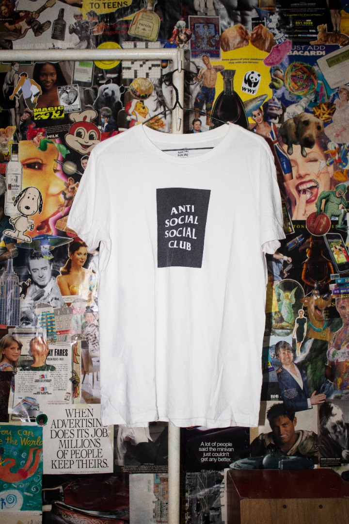 Anti Social Social Club Logo White Tee Shirt Men s Fashion Tops