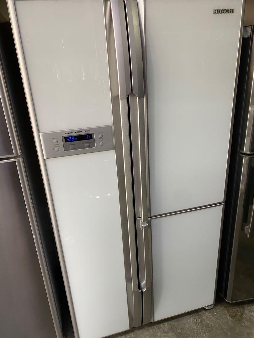 Big Hitachi 3Ticks 3Doors Side by Side Glass Door Fridge, 600L, TV