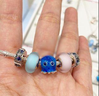⭐BIG SALE⭐AUTH PANDORA OCEAN BUBBLES AND WAVE OCTOPUS/ PINK AND BLUE MATTE MURANO-950 EACH/TROPICAL  STARFISH SHELL CLIP.CHARM -950 EACH
