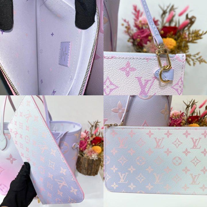 Louis Vuitton Monogram Sunrise Pastel Neverfull MM Tote Bag with Pouch  20lk517s