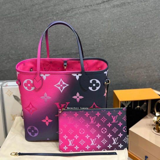 Like New Authentic Louis Vuitton Neverfull MM Fuchsia Monogram Tote Bag