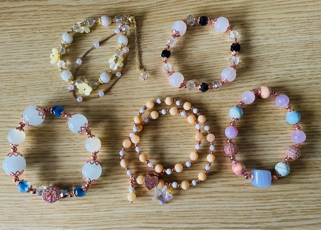 Bracelets (Elastic, Push pull) (Category: Bracelets) located in Singapore. Submitted by mintyyv (Listing ID 1178129694, Image 1). Description: Each bracelet $10 Postage fee $1.50 Feel free to request for photos if need closer look at any of them! :).