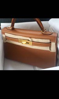 Hermes Kelly Danse Jaune d'Or Swift PHW - Preloved - Lilac Blue London