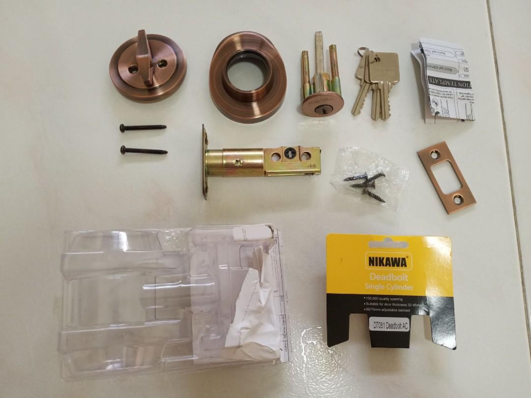 Brand new Nikawa Single Cylinder Deadbolt lock D7081, Furniture & Home
